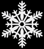 4 Glitter Snowflake Hanging Decorations 10cm
