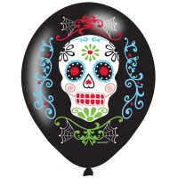 6 Day of the Dead Balloons 27.5cm
