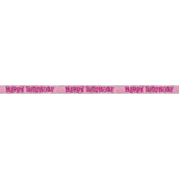 Urodziny Pink Glitter Dream Party Banner 2nd