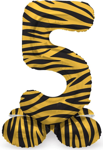 Palloncino numero 5 tigre con base 41cm