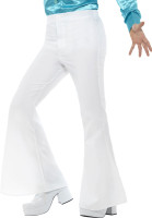 70s wijd uitlopende broek heren wit