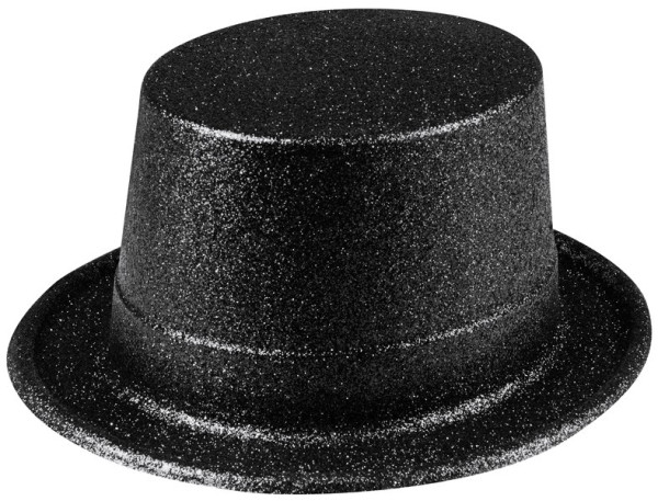 Czarna brokatowa czapka 4