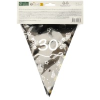 Vorschau: Shining Glam Zahl 30 Wimpelkette 4m