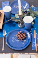 Anteprima: 60 ° compleanno 8 piatti di carta Blu elegante