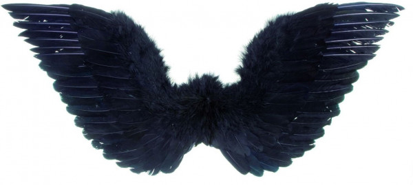 Alas de plumas de ángel oscuro negro