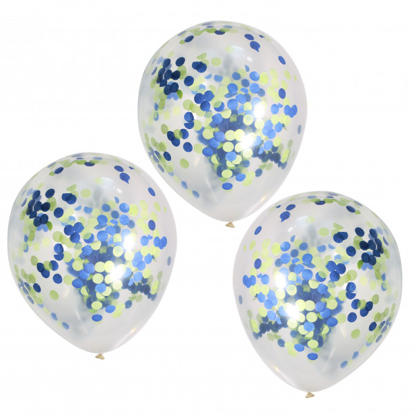 5 ballons confettis Roarsome Dino 30cm