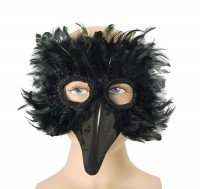 Venetian Bird Mask Svart