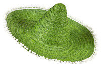 Oversigt: Grøn pompom sombrero 50cm