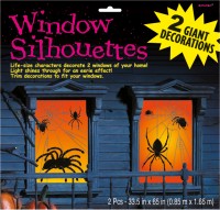 XXL Spinnennetz Halloween Fenster Silhouetten 2 Stück