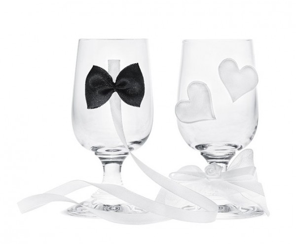 2 Shot Glasses Bride & Groom 50ml