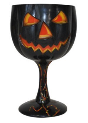 Scary pumpkin Halloween drinking goblet 10x18cm