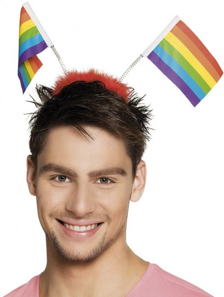 Party headband with rainbow flag