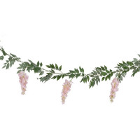 Vorschau: Rosa Glyzinien Blumengirlande 1,8m