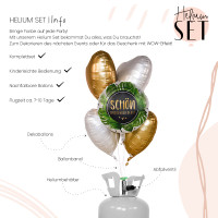 Vorschau: Welcome Palm Leaves Ballon Bouquet-Set mit Heliumbehälter