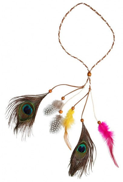 Colorful feather headdress