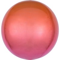 Ballon aluminium ombré rouge-orange 40cm