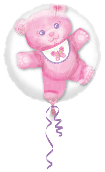 Babyparty Ballon in Ballon rosa Teddy 60cm