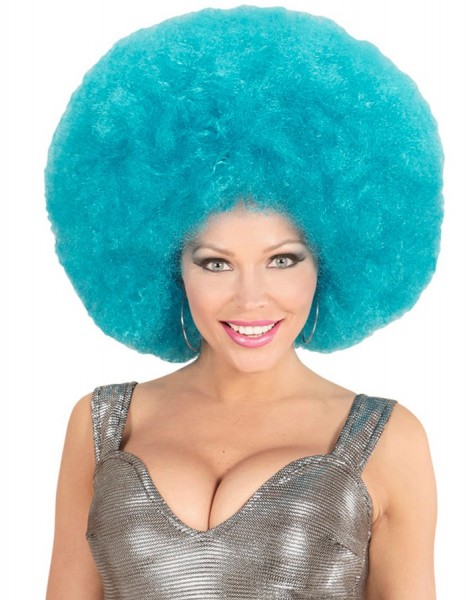 Light blue XXL Afro wig 4