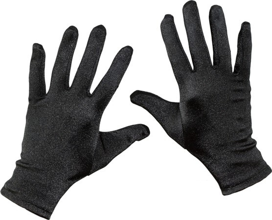 Black satin gloves