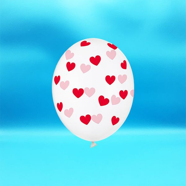 6 True Love transparent balloons 30cm