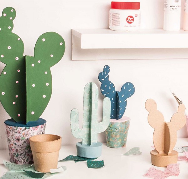 Figurine de décoration cactus à concevoir soi-même 18,5 cm