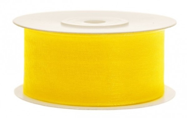 25m chiffon ribbon lemon yellow