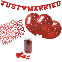 Förhandsgranskning: Just Married dekorationsset 8 stycken