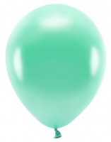 10 Ballons Eco métalliques turquoise 26cm