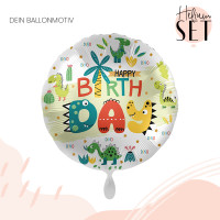 Vorschau: Dinoland Birthday Ballonbouquet-Set mit Heliumbehälter