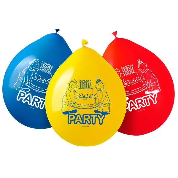 8 kolorowych balonów Pat i Mat Party