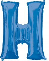 Globo de lámina letra H azul XL 81cm