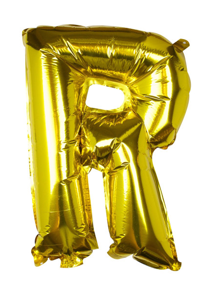 Złota litera R balon foliowy 40 cm