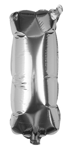 Sølv I bogstavfolie ballon 40cm