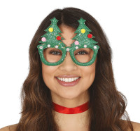 Funny glitter Christmas tree glasses