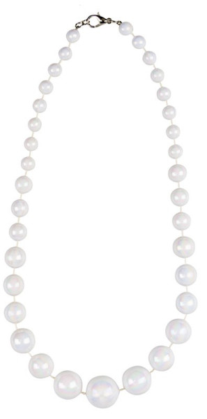 White Charleston Flapper Pearl Necklace