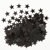 Oversigt: Spredt dekoration stjerne sort metallic 14g