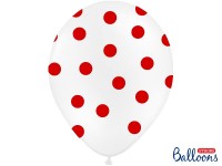 Widok: 50 balonów w kropki pastelowe białe