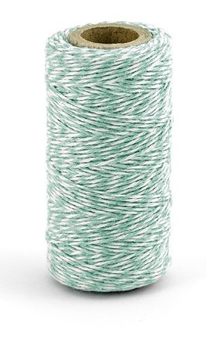 50m cotton thread mint-white