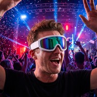 Skibrille Stoked in Weiß