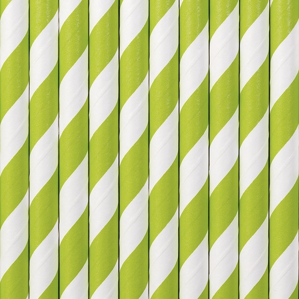 10 papieren rietjes Swirly Green 2