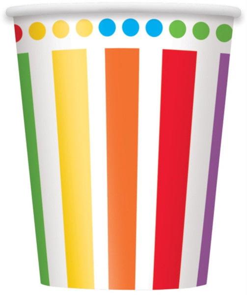 8 tasses arc-en-ciel coloré 250ml