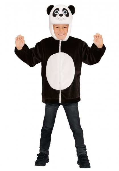 Top de felpa panda en blanco y negro para niños