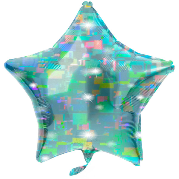 Star foil balloon aqua 61cm