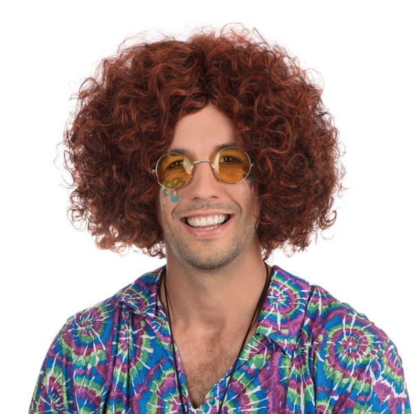 Parrucca di Halloween hippie rosso-marrone