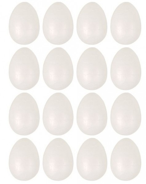 16 œufs en mousse blanche pour l'artisanat 4cm