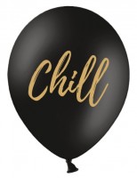 6 Chill out Party Luftballons schwarz 30cm