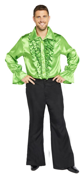 Ruffle shirt in green for men