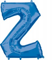 Foil balloon letter Z blue XL 83cm