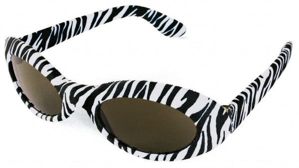 Aksamitne okulary imprezowe w zebrę