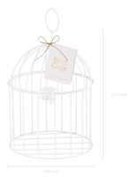 Aperçu: Cage à oiseaux décorative blanche 24cm